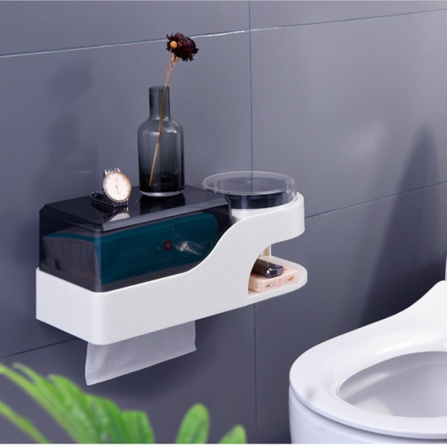 Wall Mounted Toilet Paper Holder - White