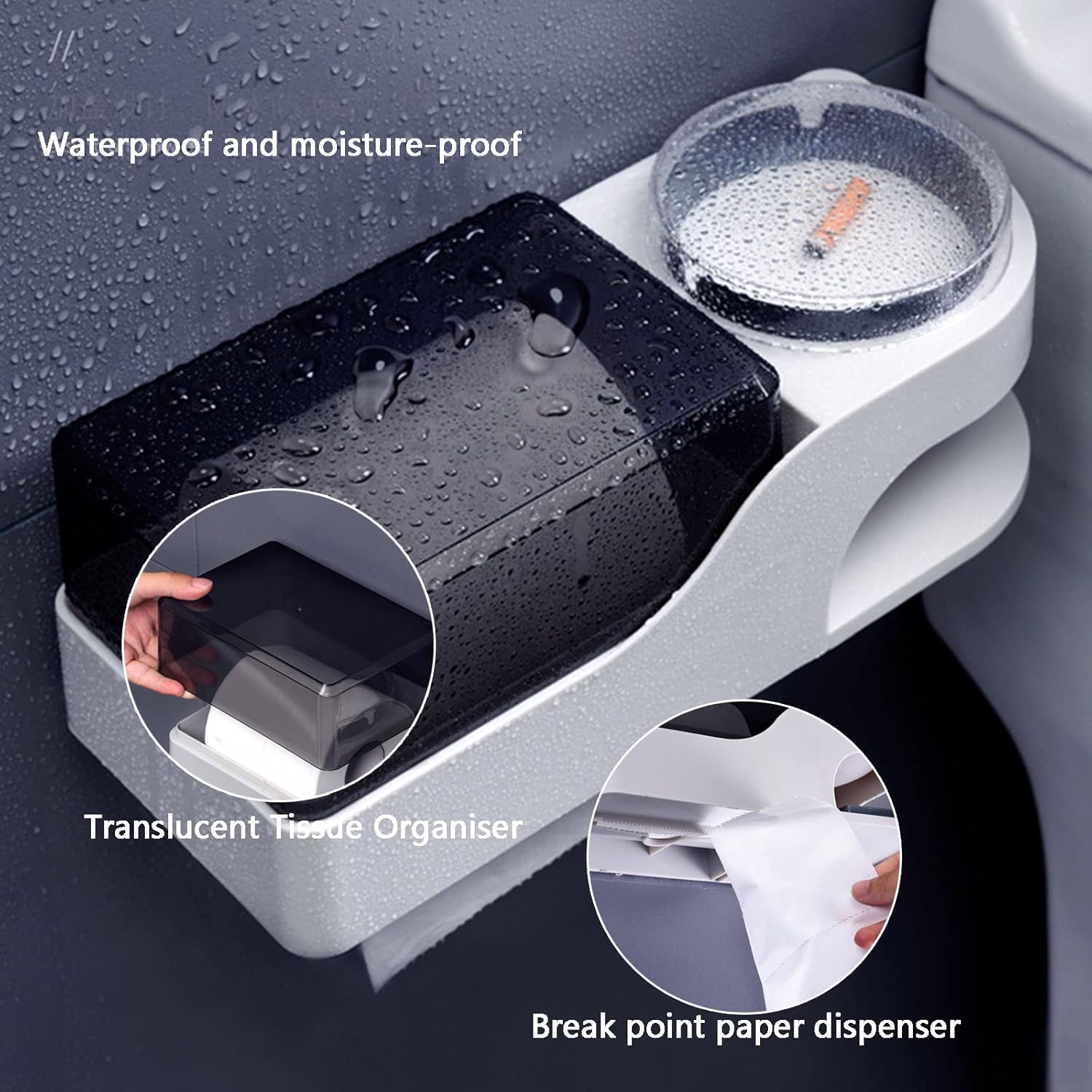 Wall Mounted Toilet Paper Holder - White