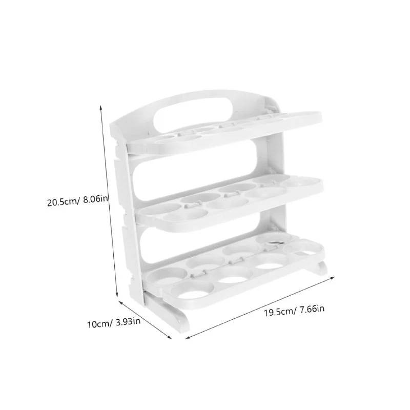 Transparent Egg Organizer, Egg Holder for 24 Eggs - White