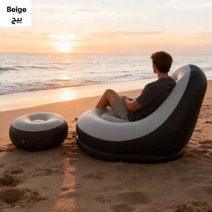 Inflatable Sofa with Foot Stool Set - Red
