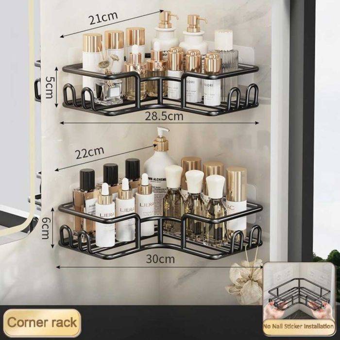 Bathroom Metal Corner Rack 4 Piece Set - Black