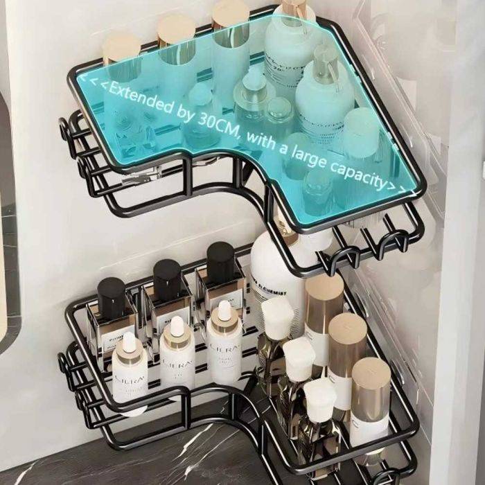Bathroom Metal Corner Rack 4 Piece Set - Black