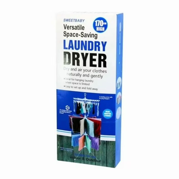 Foldable Vertical Laundry Dryer 3 Levels 170 cm - Silver