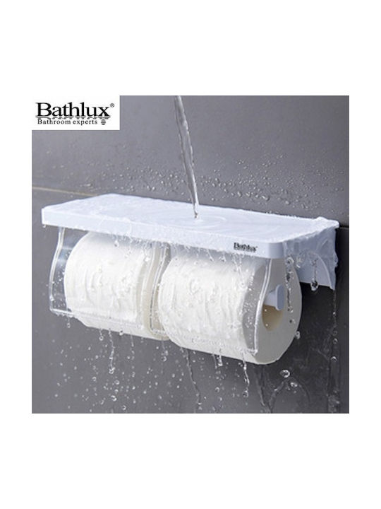 Bathlux Plastic Paper Holder Wall Mounted with Suction Cup - White