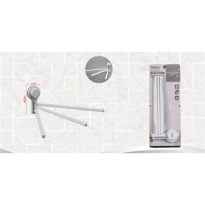 Bathlux Multi Towel Hanger with Suction Cup - White