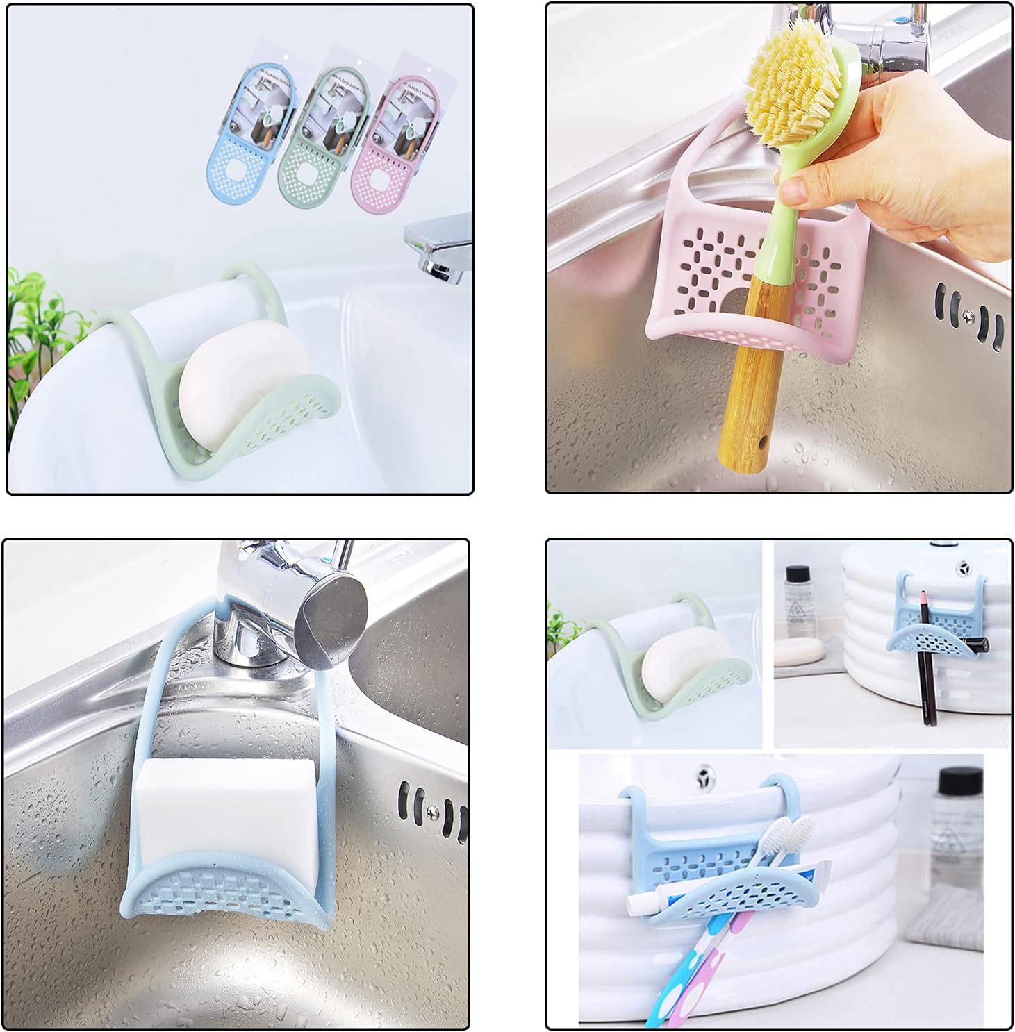 Kitchen Sink Organiser Tap Storage Shelf Sponge Holder