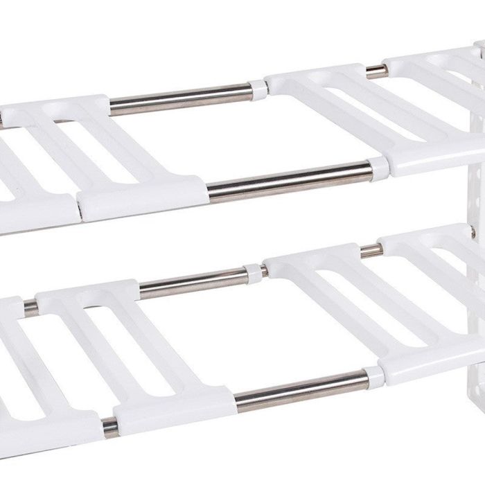 Under Sink Rack Stainless Steel Expandable Organizer - White