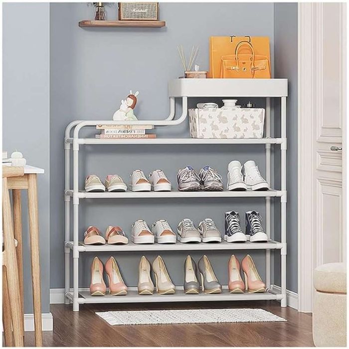 Shoes Storage Rack Metal 5-Tier - White