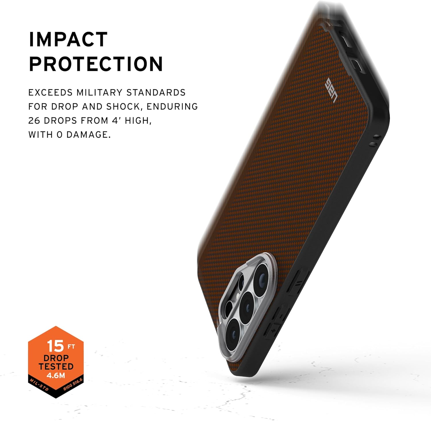 UAG Samsung Galaxy S26 Ultra Fibr Armr with Magnet Case - Orange/Charcoal