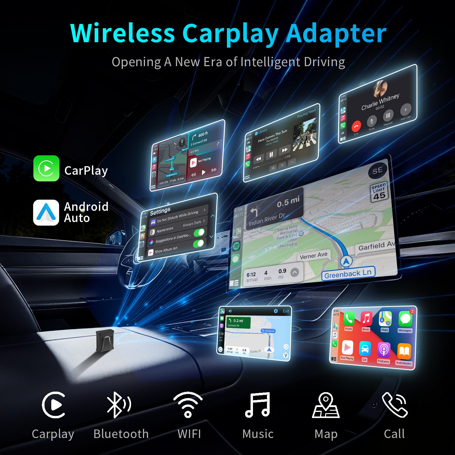 CarPlay 2 in 1 Wired To Wireless - Black