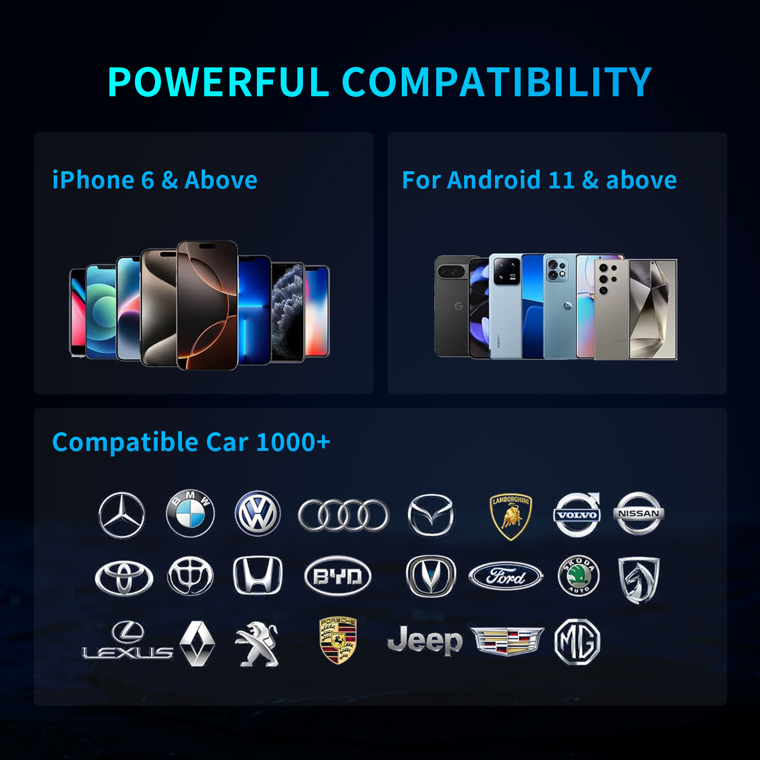 CarPlay 2 in 1 Wired To Wireless - Black