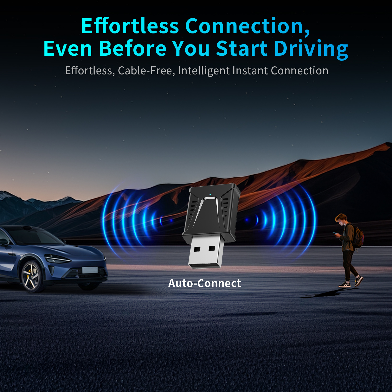 CarPlay 2 in 1 Wired To Wireless - Black