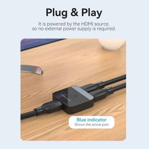 Vention 2-Port HDMI&trade; Bi-Direction 4K Switcher ABS Type - Black