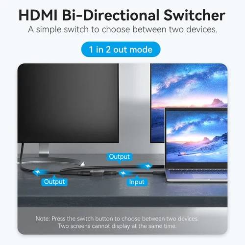 Vention 2-Port HDMI&trade; Bi-Direction 4K Switcher ABS Type - Black