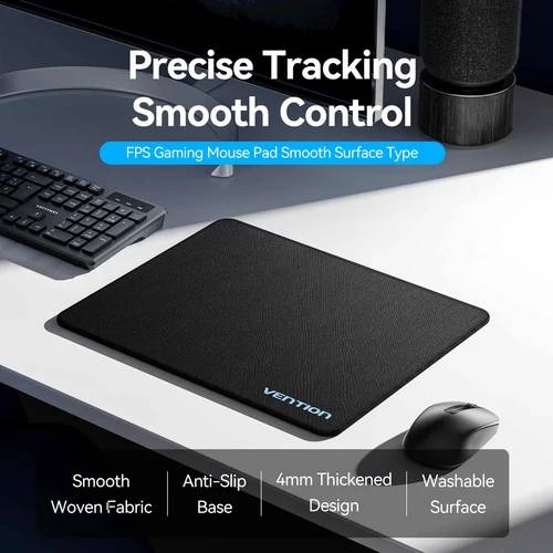 Vention FPS Gaming Mouse Pad Smooth Surface Type - Black