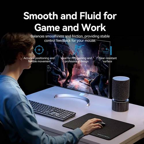 Vention FPS Gaming Mouse Pad Smooth Surface Type - Black