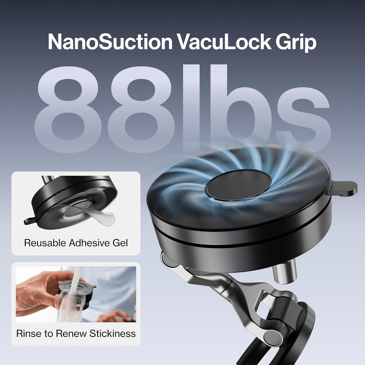 Statik HyperMount Pro Vacuum Magnetic NanoSuction Phone Mount - Black