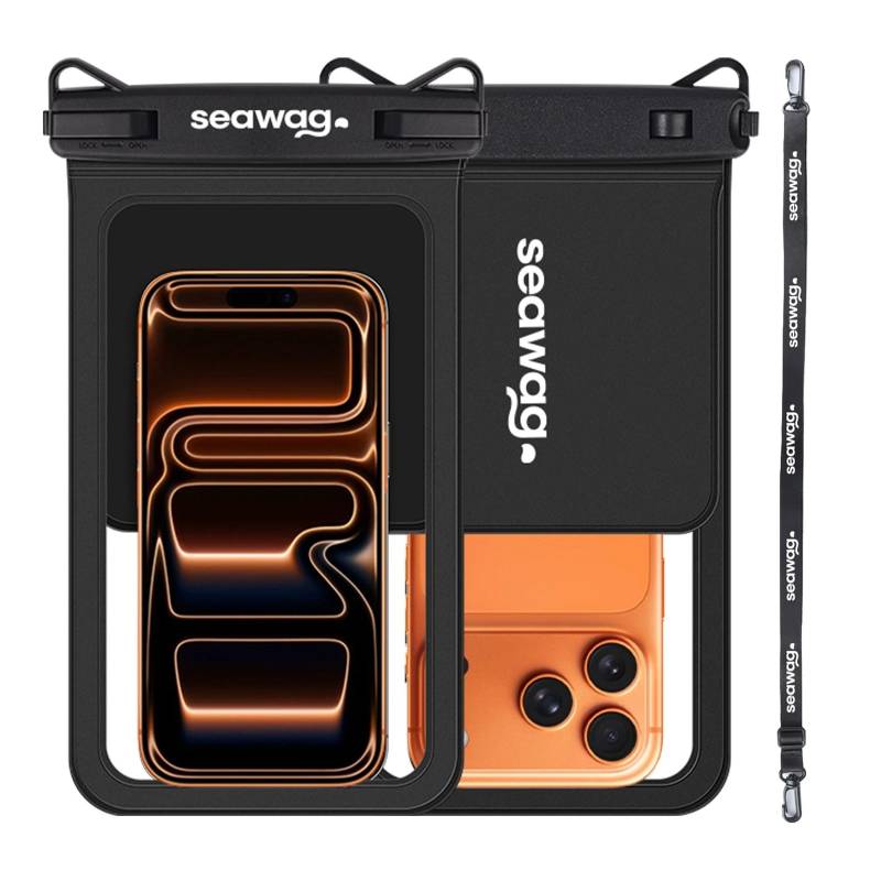 Seawag Smartphone Waterproof Case 6.9" With Additional Pocket - Black