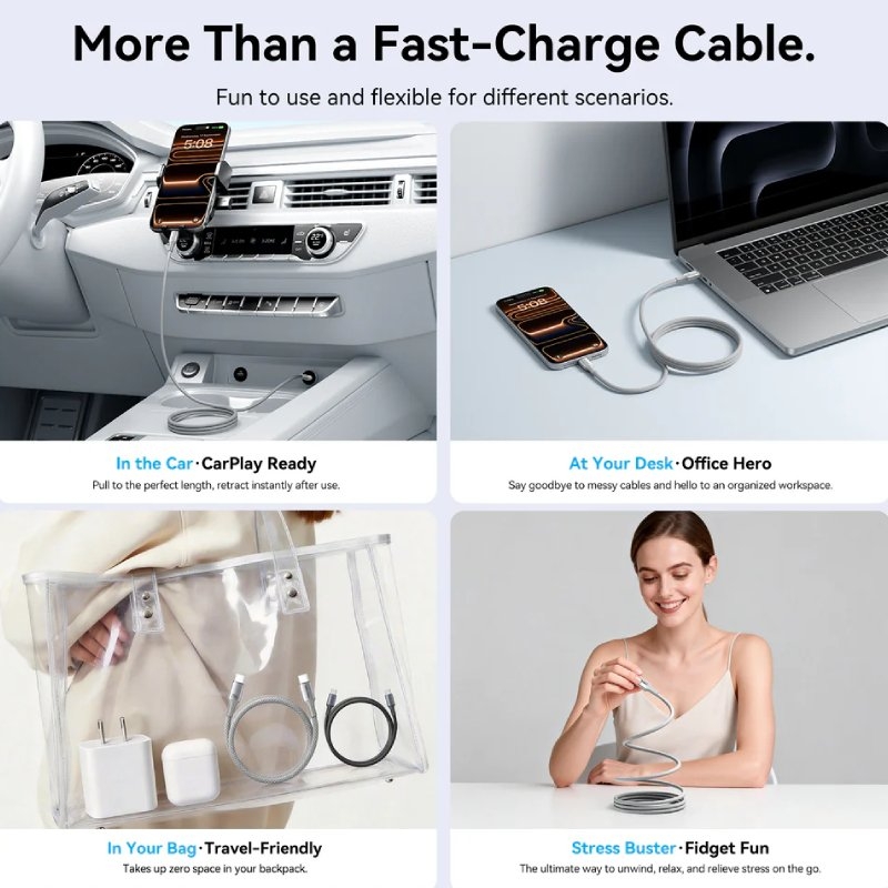 Vention USB 2.0 C Male to C Male 5A Magnetic Cable, Aluminum Alloy Type - Titanium