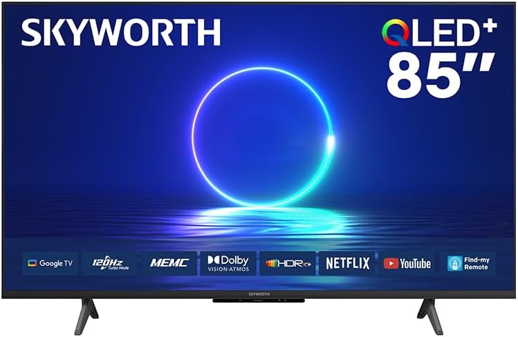 Skyworth 85-inch QLED UHD-4K Android Smart TV, LED-85Q6800H - Black