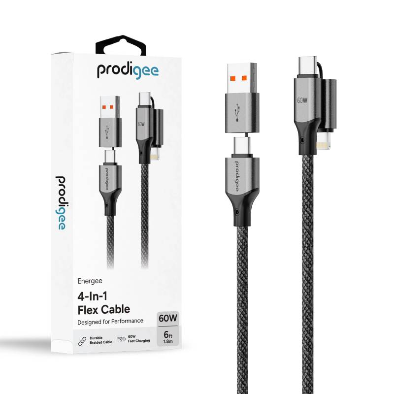 Prodigee Energee 4 in 1 Flex Cable 60W - Black