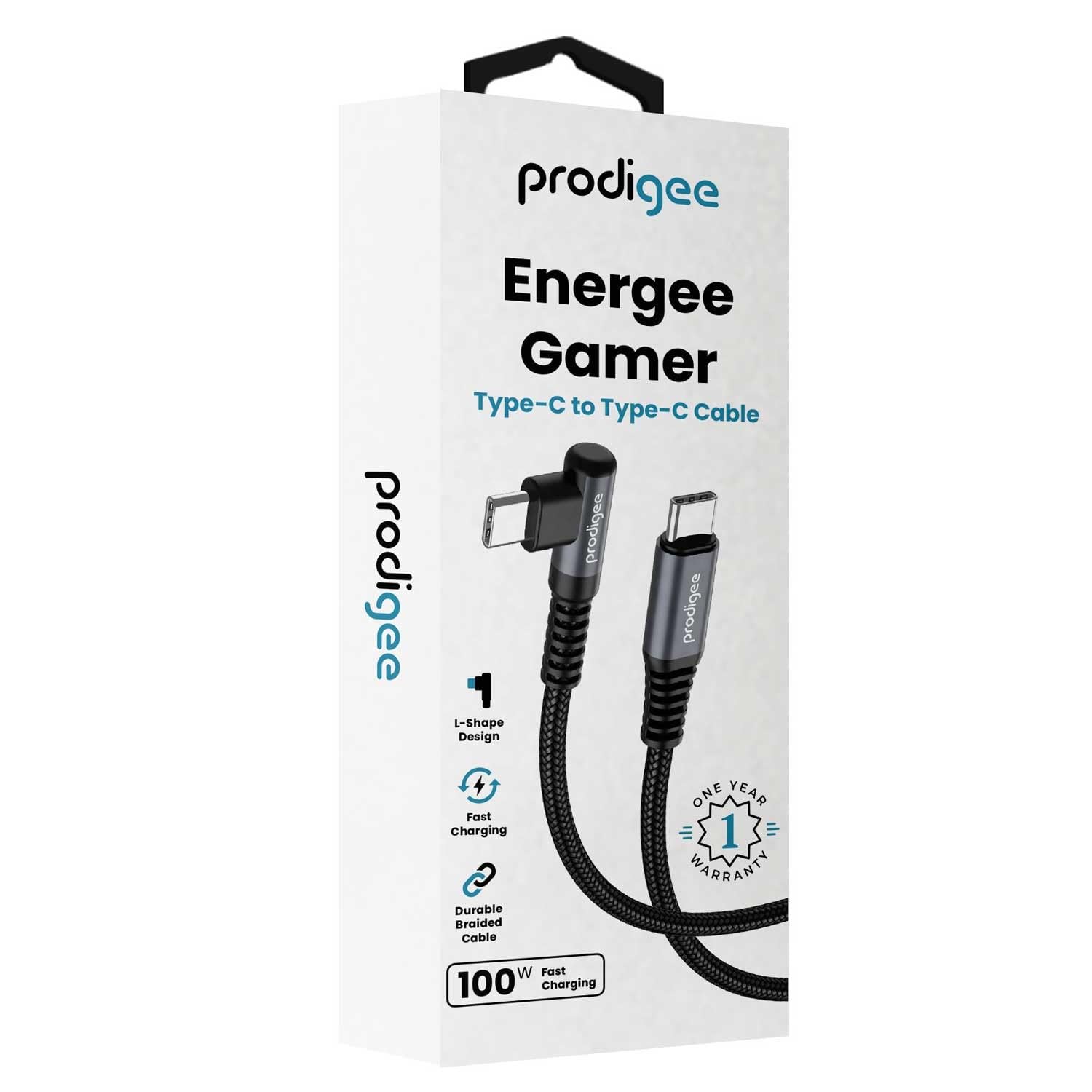 Prodigee Energee Gamer Cable C to C 100W - Black