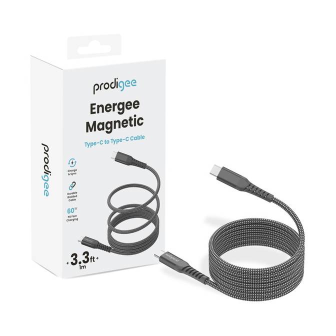 Prodigee Energee Magnetic C to C Cable 60W - Black