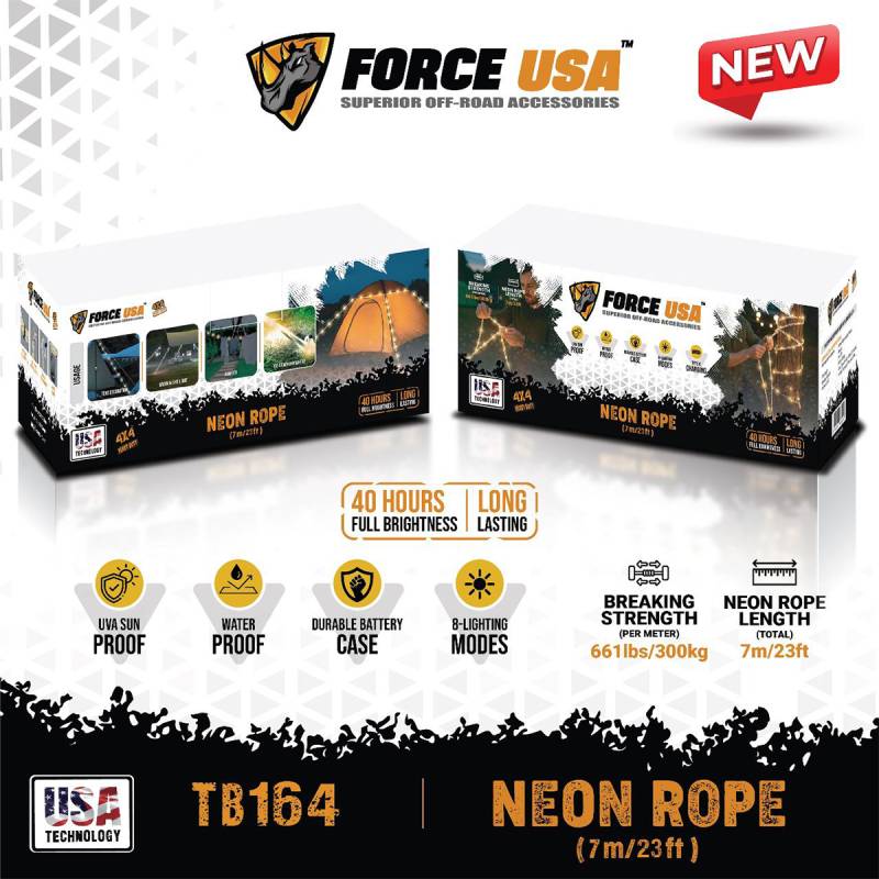 Force USA Neon Rope Light 7m / 23ft – 40 Hours Full Brightness
