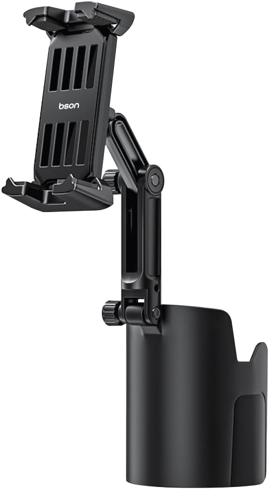 BSON New Cup Phone Holder, 2-in-1 Cup & Phone Holder with 360° Rotation - Black