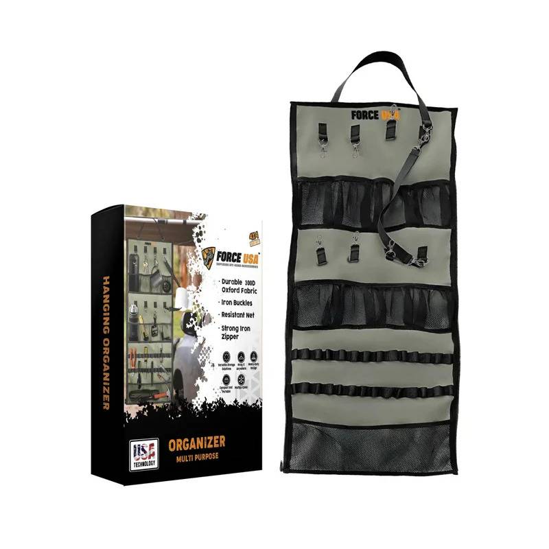 Force USA Hanging Organizer Storage, Wall-Mounted Design - Black & Grey