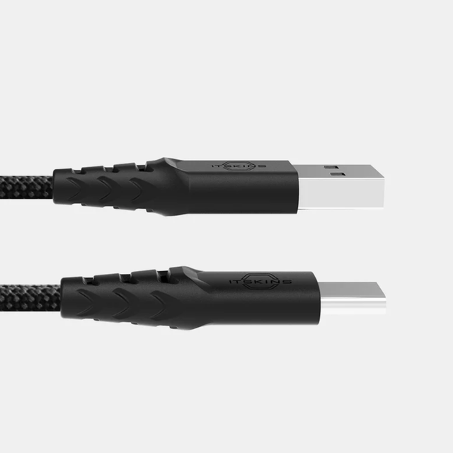 Itskins Hybrid Cable 60W USB-A to USB-C 2.0M - Black
