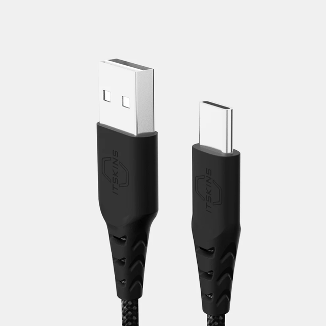 Itskins Hybrid Cable 60W USB-A to USB-C 2.0M - Black