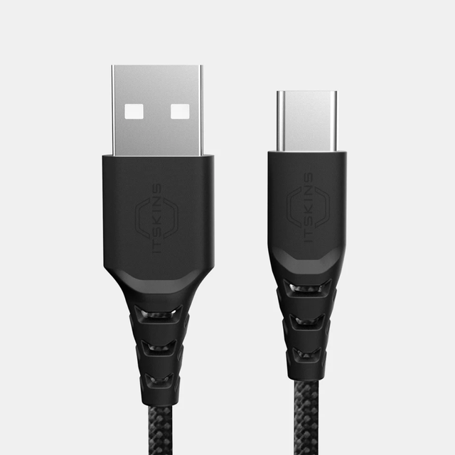 Itskins Hybrid Cable 60W USB-A to USB-C 2.0M - Black