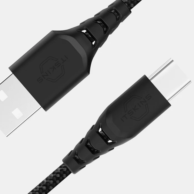 Itskins Hybrid Cable 60W USB-A to USB-C 2.0M - Black