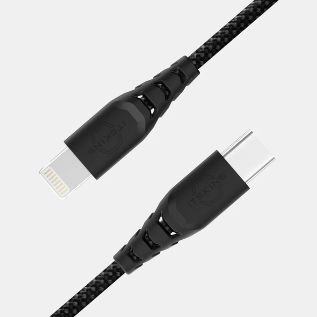 Itskins Hybrid Cable 27W USB-C to Lightning 2.0M - Black