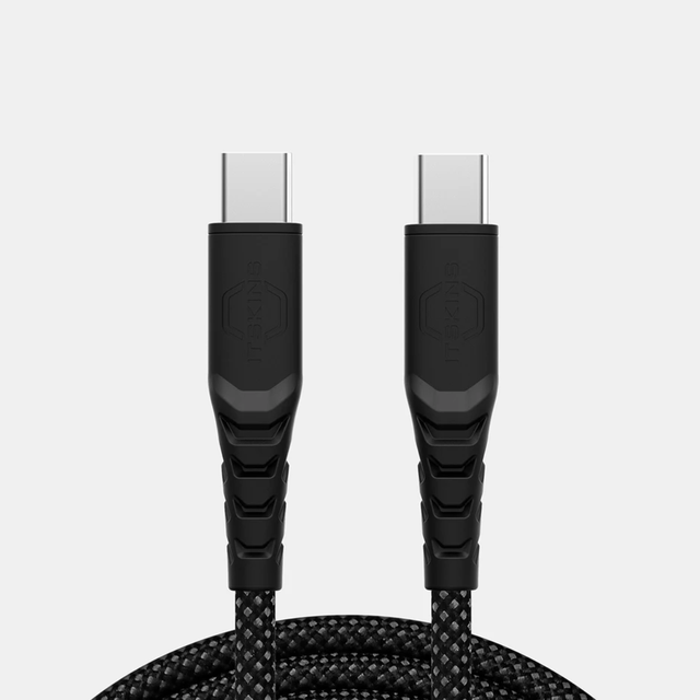 Itskins Hybrid Braided Cable 100W USB-C to USB-C 1.5M - Black & Magnetic