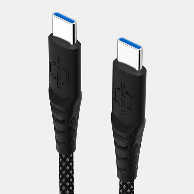 Itskins Hybrid Braided Cable 100W USB-C to USB-C 1.5M - Black & Magnetic