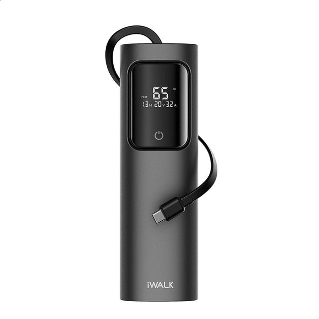 iWalk Tanker Powerbank 20000 mAh PD 65W With Build in Cables - Black
