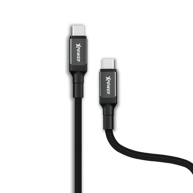 XPower 240W Aluminium Alloy Thunderbolt 5 Type-C to Type-C 1.2M Cable - Grey