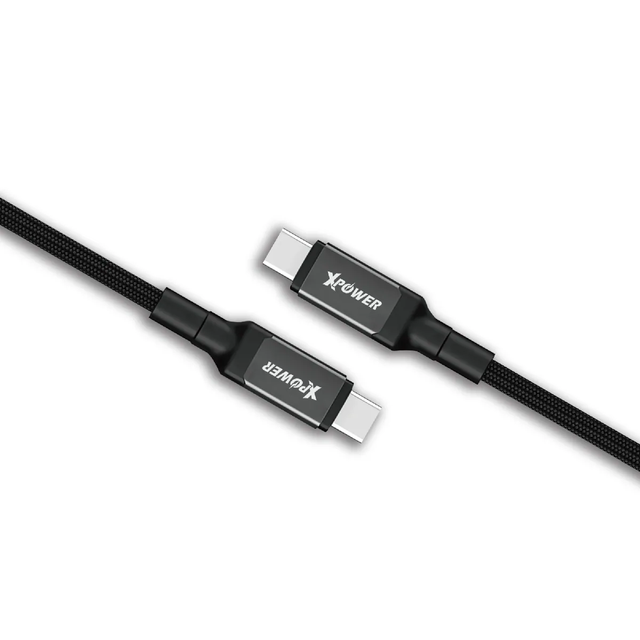 XPower 240W Aluminium Alloy Thunderbolt 5 Type-C to Type-C 1.2M Cable - Grey