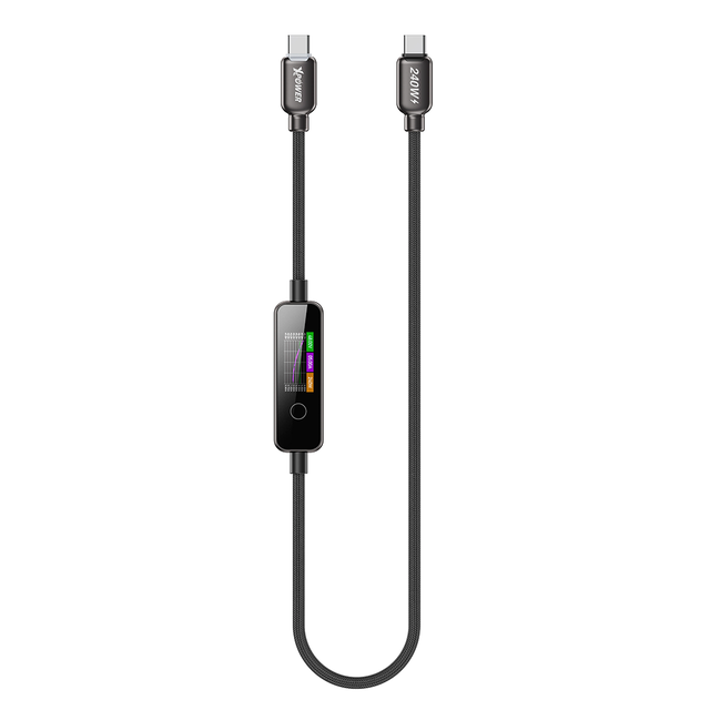 XPower SONAR SR240 Type-C to Type-C Sync & Charge Cable, 240W - Gray