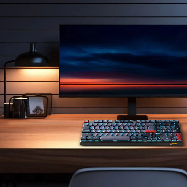 XPower CHARON 98 Keys Tri-mode Wireless Low-profile Mechanical Keyboard - Black