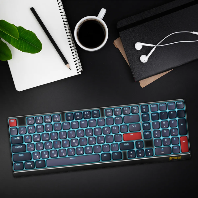 XPower CHARON 98 Keys Tri-mode Wireless Low-profile Mechanical Keyboard - Black