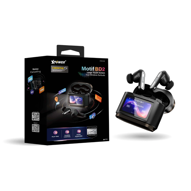 XPower Motif BD2 Twin Noise Canceling Bluetooth True Wireless Earbuds - Black