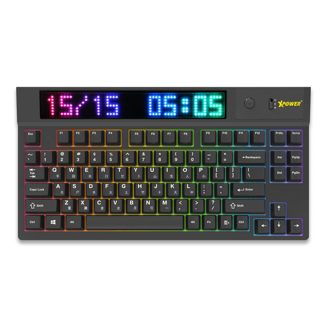 XPower Quaoar Tri-Mode Hot Swap Axis Mechanical Keyboard - Black