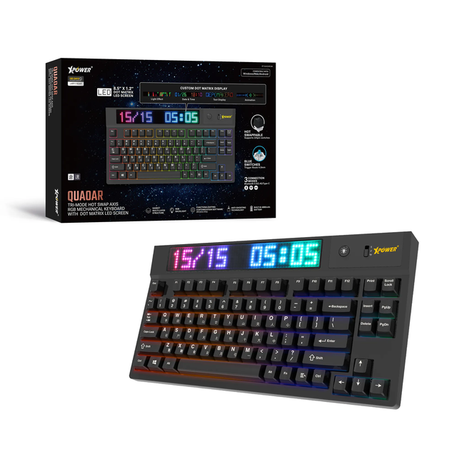 XPower Quaoar Tri-Mode Hot Swap Axis Mechanical Keyboard - Black
