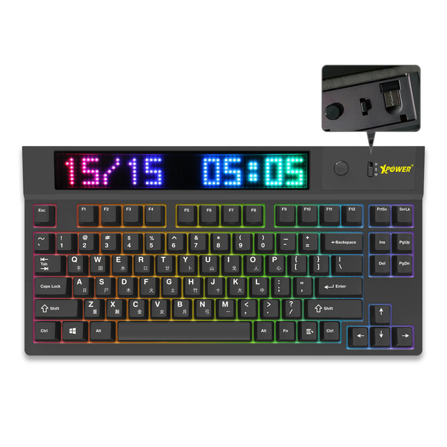 XPower Quaoar Tri-Mode Hot Swap Axis Mechanical Keyboard - Black