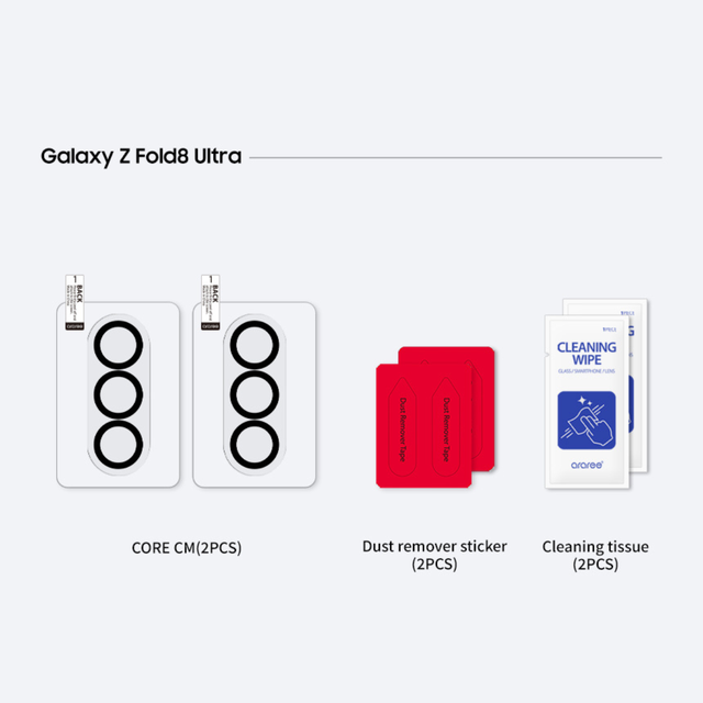 Araree Core Camera 2Pcs Camera Protector For Samsung Z Fold 8 Ultra - Clear