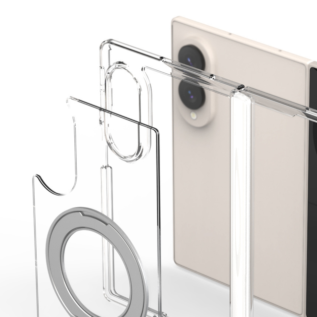 Araree Duple 360 Magsafe Stand Cover For Samsung Z Fold 8 - Clear