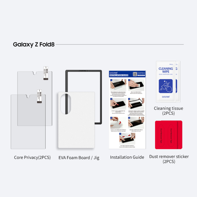 Araree Core Glass 2Pcs Screen Protector For Samsung Z Fold 8 - Clear